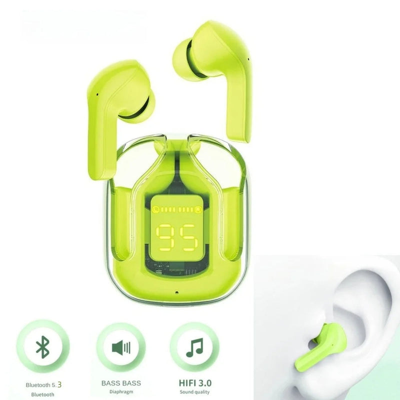 Transparent Wireless Bluetooth Earbud With Digital Display